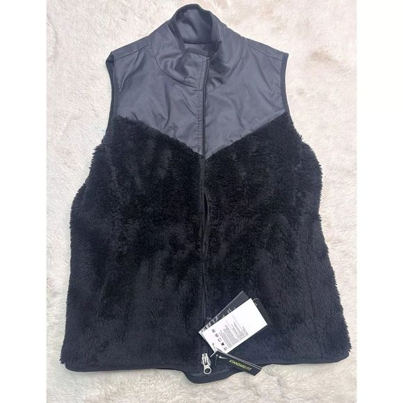 Nike Synthetic Fill Reversible Faux Fur Golf Vest CK5866-010 women Medium Black - Picture 4 of 8
